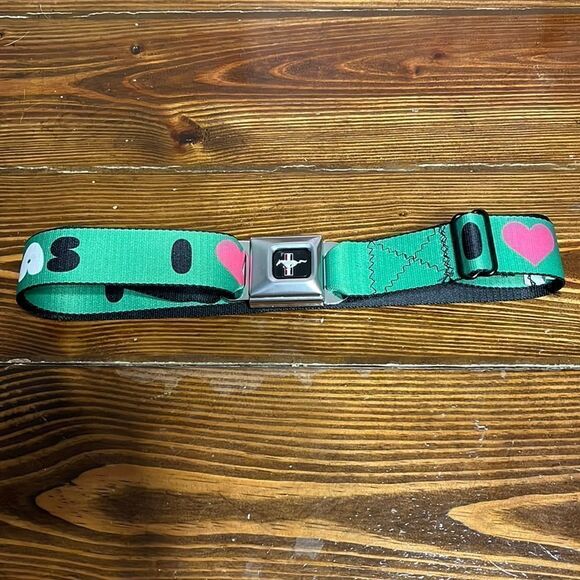 Buckle-Down Accessories - Buckle Down “I Love Pandas” Ford Mustang Seatbelt Belt